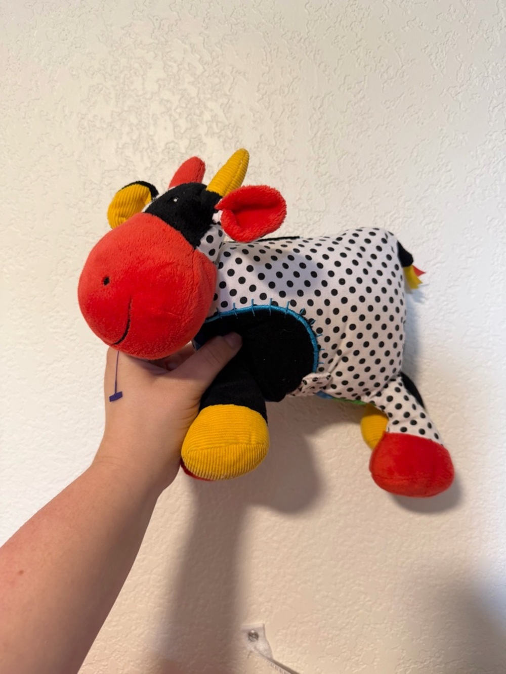 Jelly Cat Kitten Rattler PlushBook Cow Blue Yellow Red Fleece Cloth Baby Crinkle